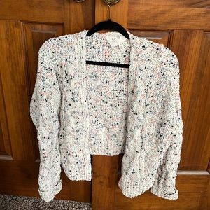 White and Rainbow Knit Cardigan